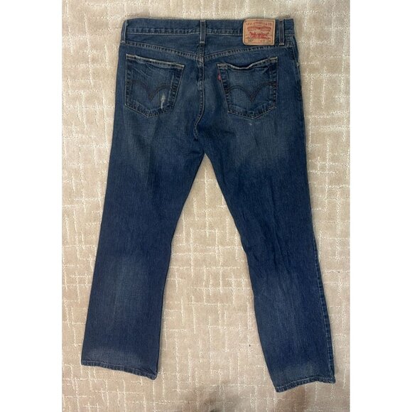 Levi's 527 Low Boot Cut Jeans Mens 32x30 Dark Wash Blue Denim 100% Cotton - Picture 2 of 5